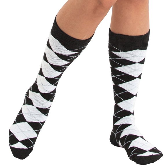 Black/White Argyle Socks - Picture 2 of 2